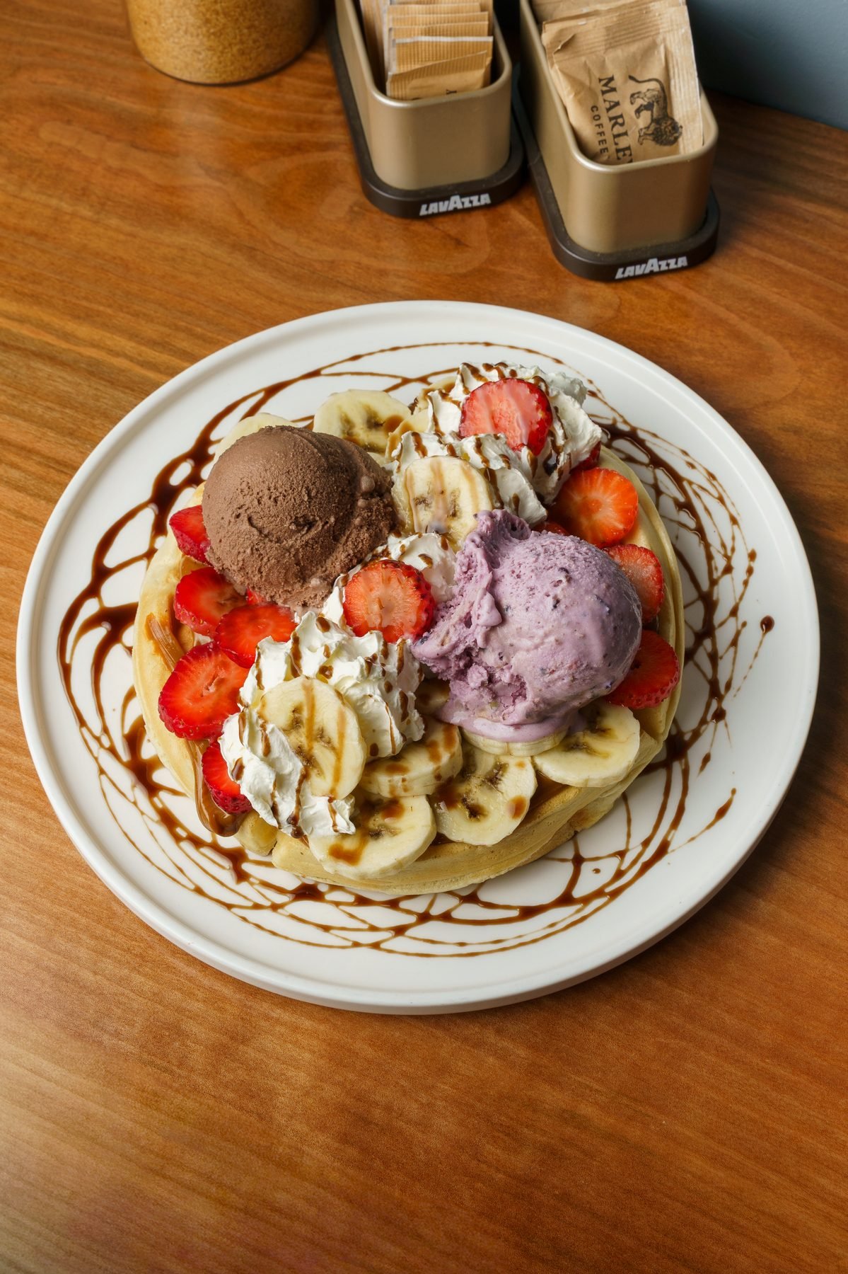Waffle con Helado